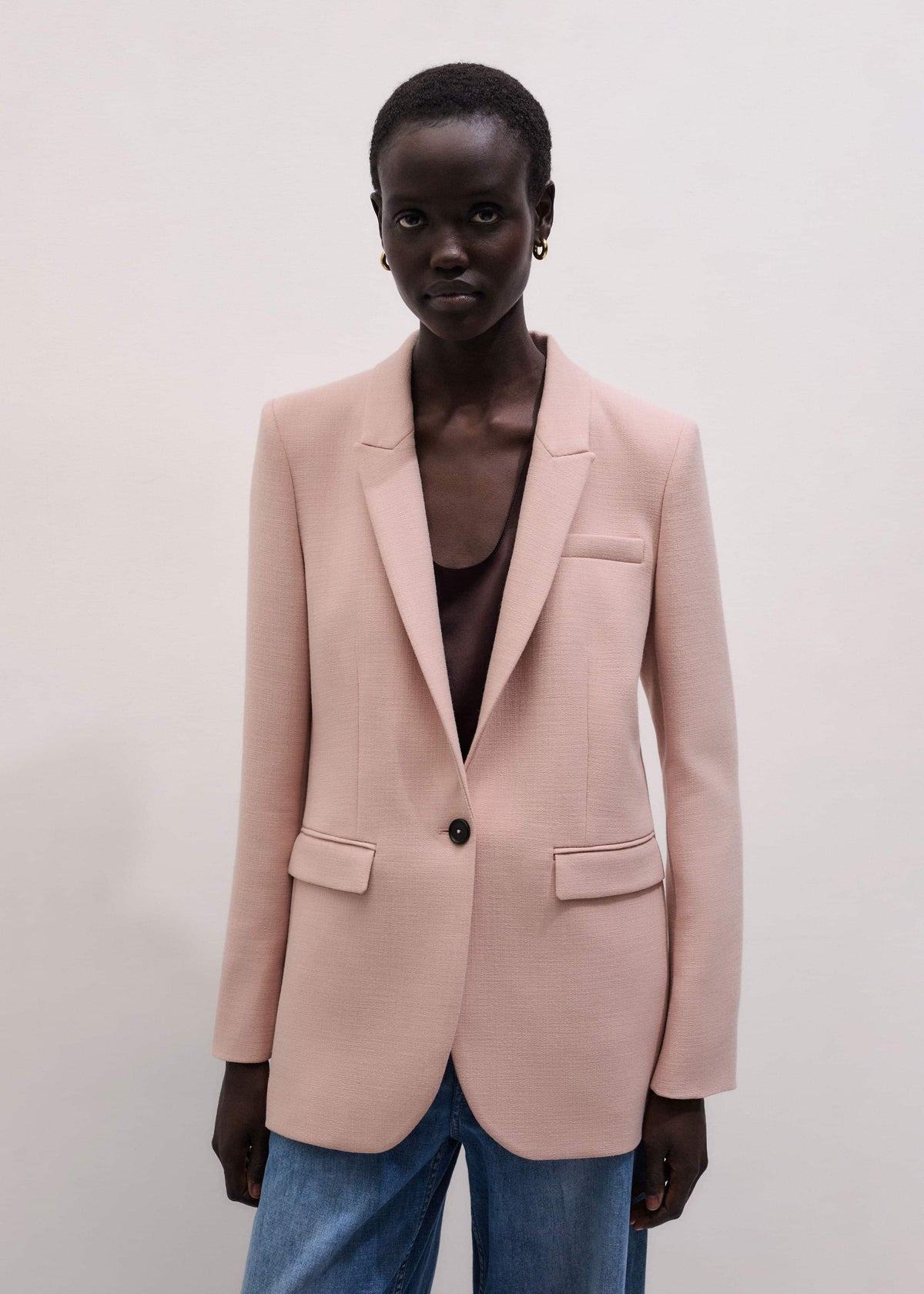 ME+EM Clothing Pink Sharp Shoulder Blazer