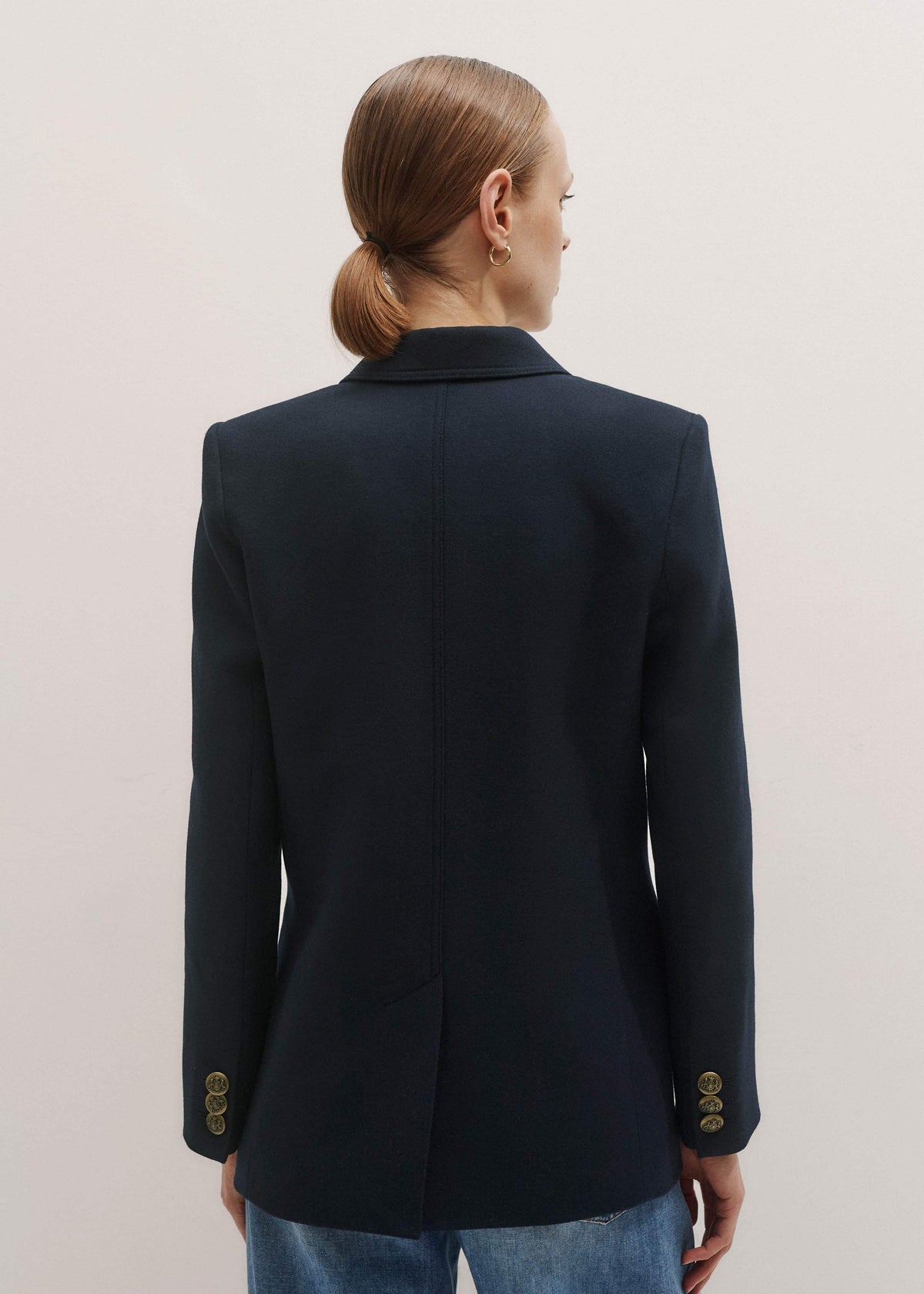 ME+EM Clothing Navy Sharp Shoulder Blazer