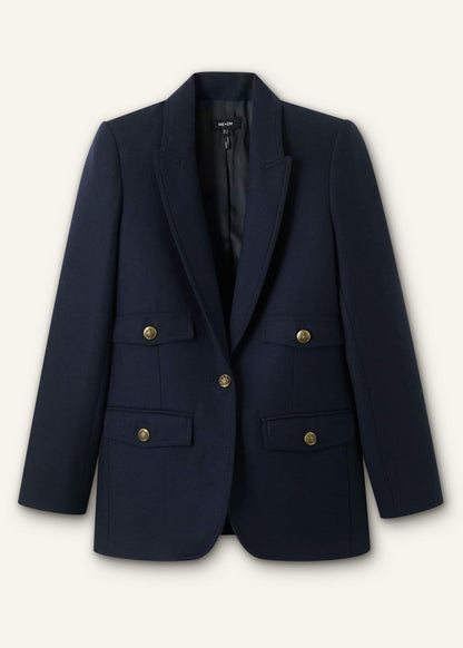 ME+EM Clothing Navy Sharp Shoulder Blazer