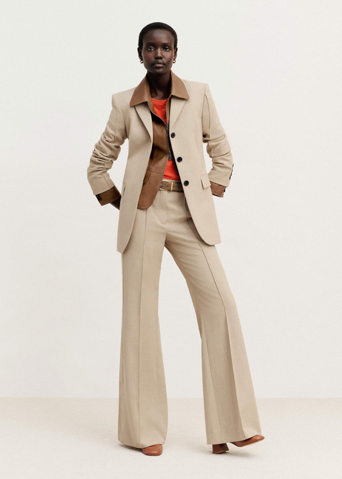 ME+EM Clothing Sand Slim Contour Blazer