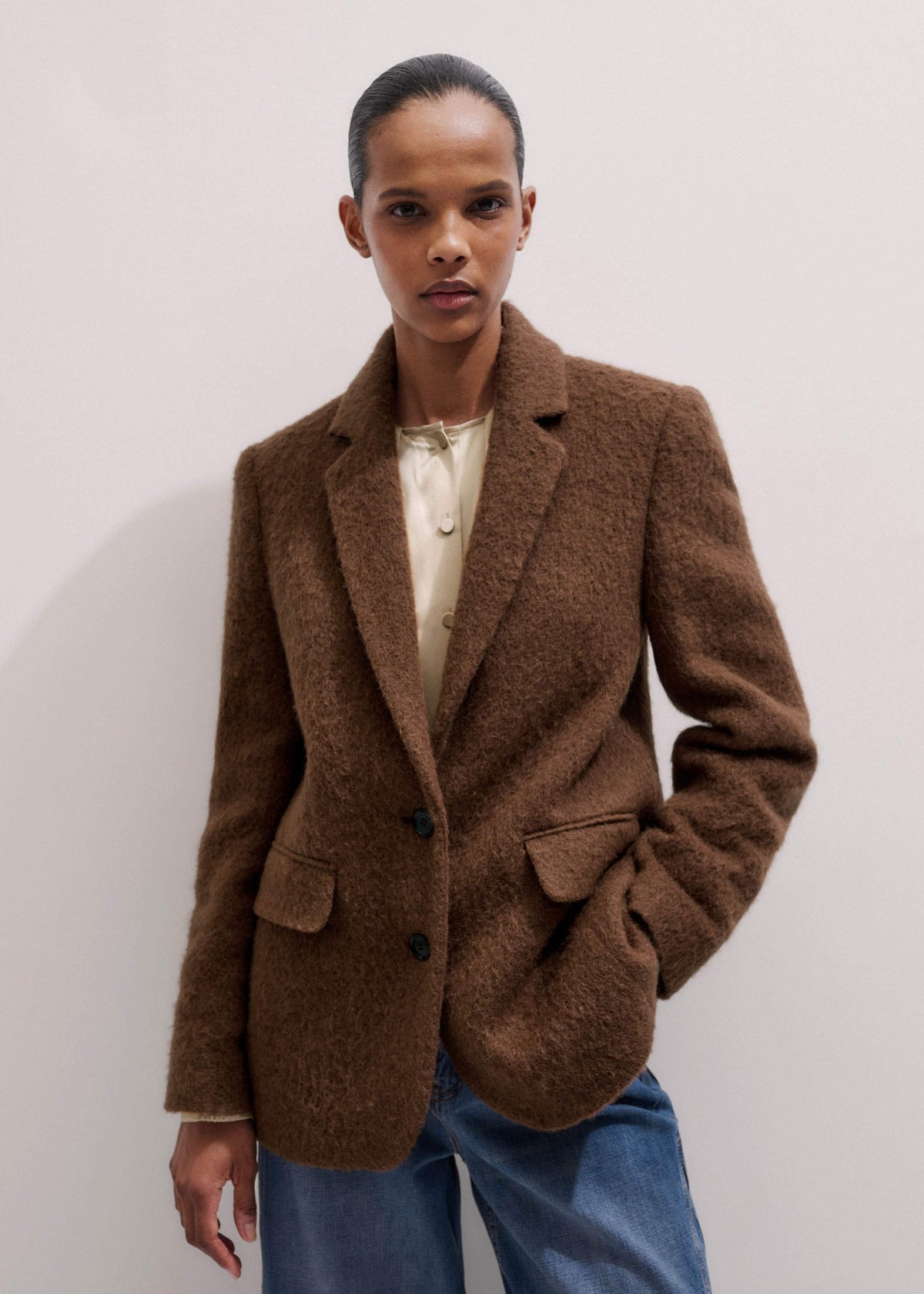 ME+EM Clothing Brown Teddy Luxe Blazer