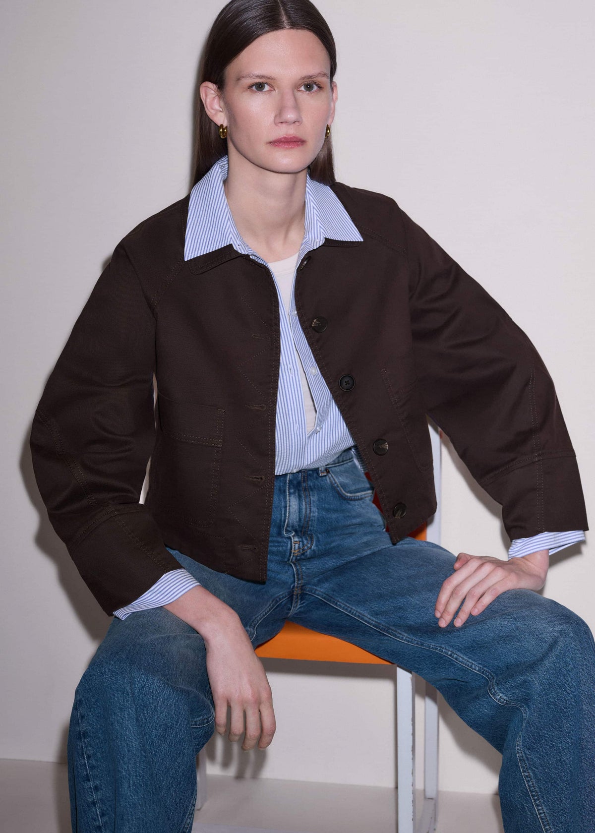 ME+EM Clothing Brown Cocoon Sleeve Jacket