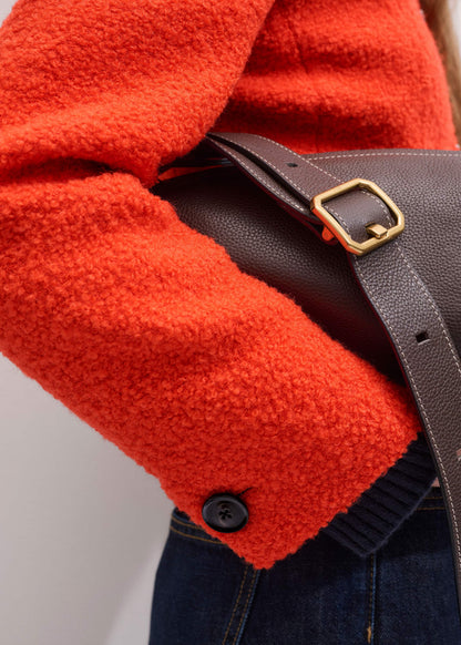 ME+EM Clothing Orange Cropped Bouclé Jacket