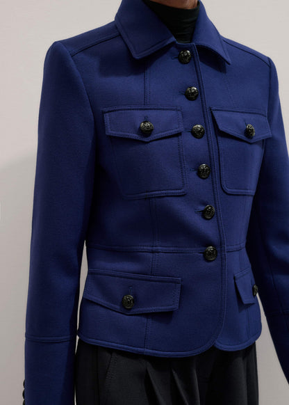 ME+EM Clothing Blue Fitted Military Jacket
