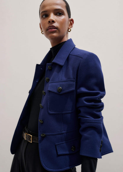 ME+EM Clothing Blue Fitted Military Jacket