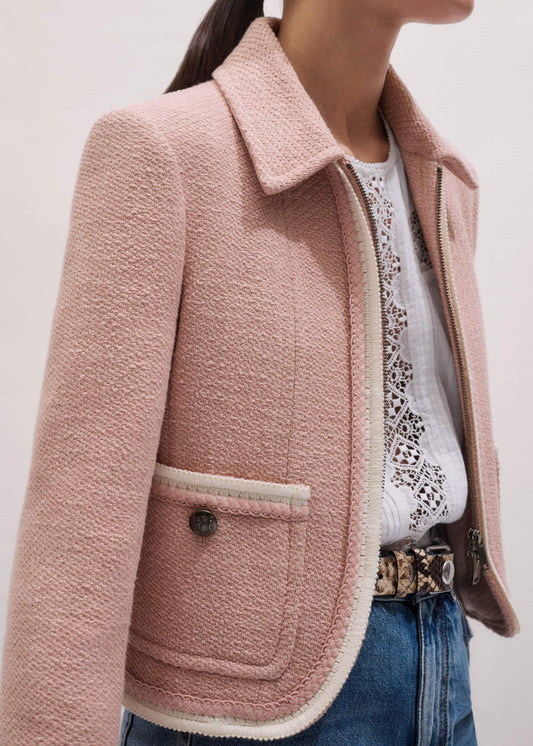 ME+EM Clothing Pink Straight Crop Jacket