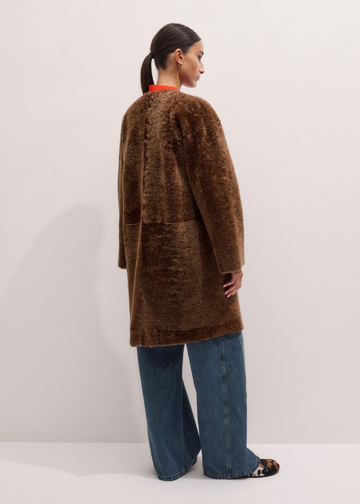 ME+EM Clothing Brown Shearling Coat