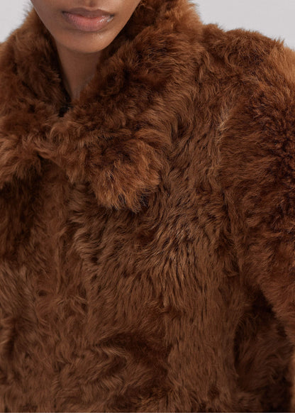 ME+EM Clothing Brown Luxe Shearling Swing Coat
