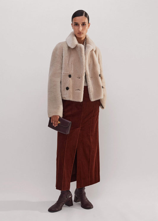 ME+EM Clothing Cream Luxe Short Shearling Coat | Shearling Coats