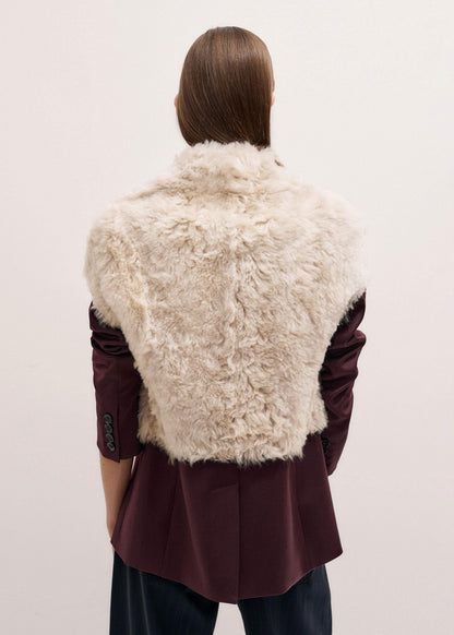 ME+EM Clothing Cream Shearling Evening Layering Shrug