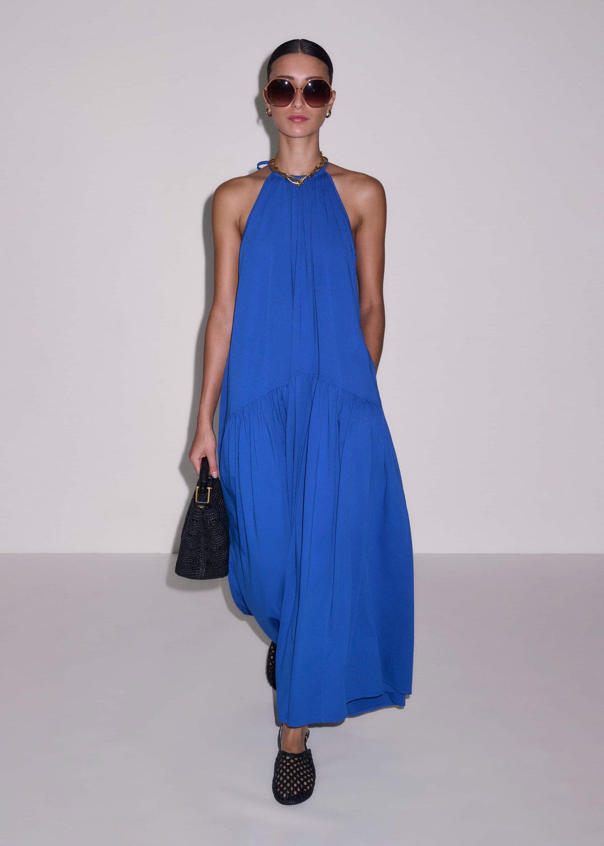 ME+EM Clothing Blue Halterneck Maxi Dress