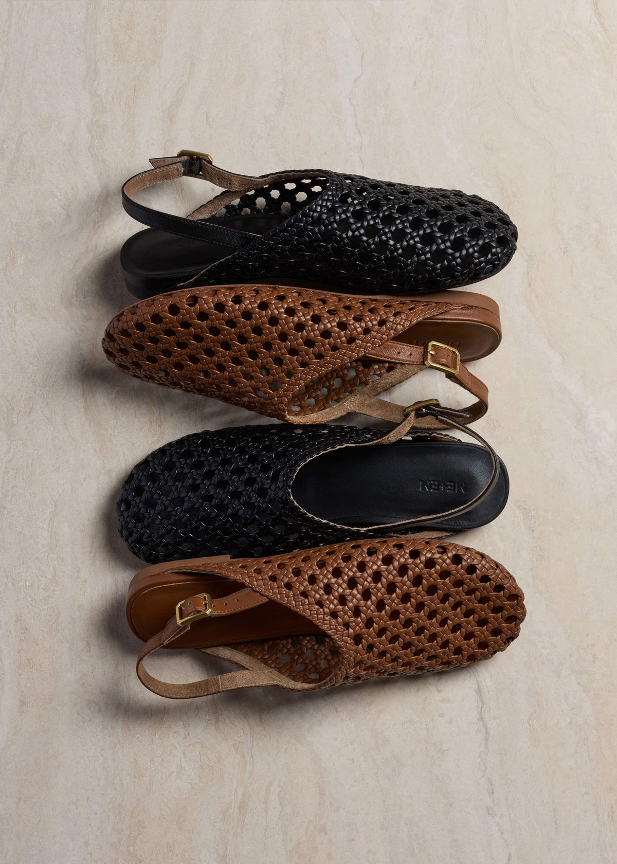 ME+EM Clothing|Accessories Black Woven Slingback Shoe