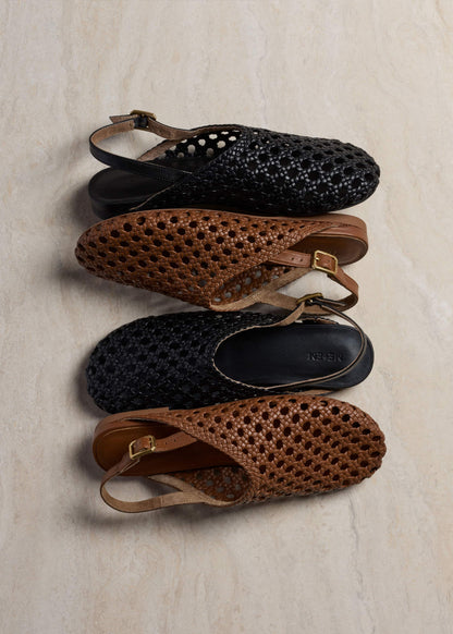 ME+EM Clothing|Accessories Black Woven Slingback Shoe