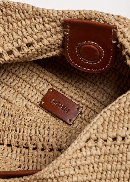ME+EM Clothing Tan Raffia Carry All Summer Bag