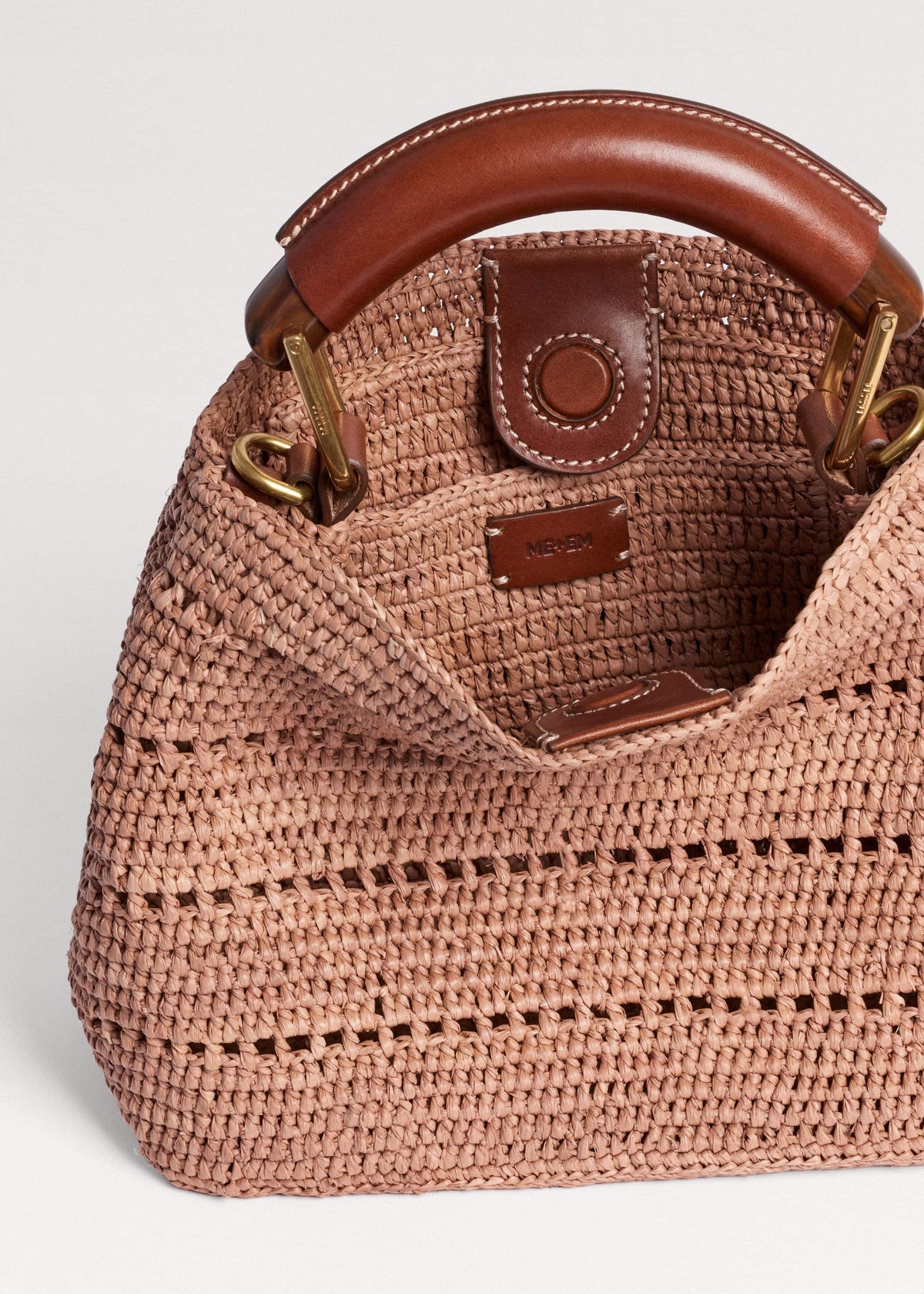 ME+EM Clothing|Accessories Pink Raffia Mini Day Bag