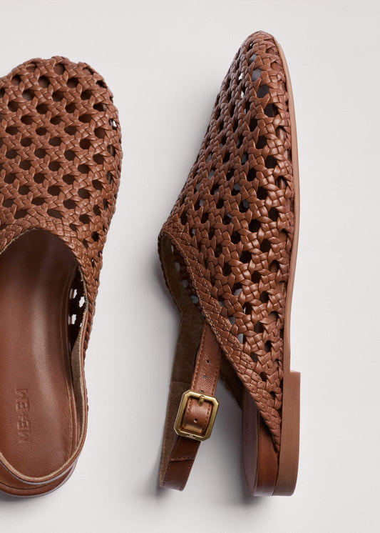 ME+EM Clothing|Accessories Brown Woven Slingback Shoe