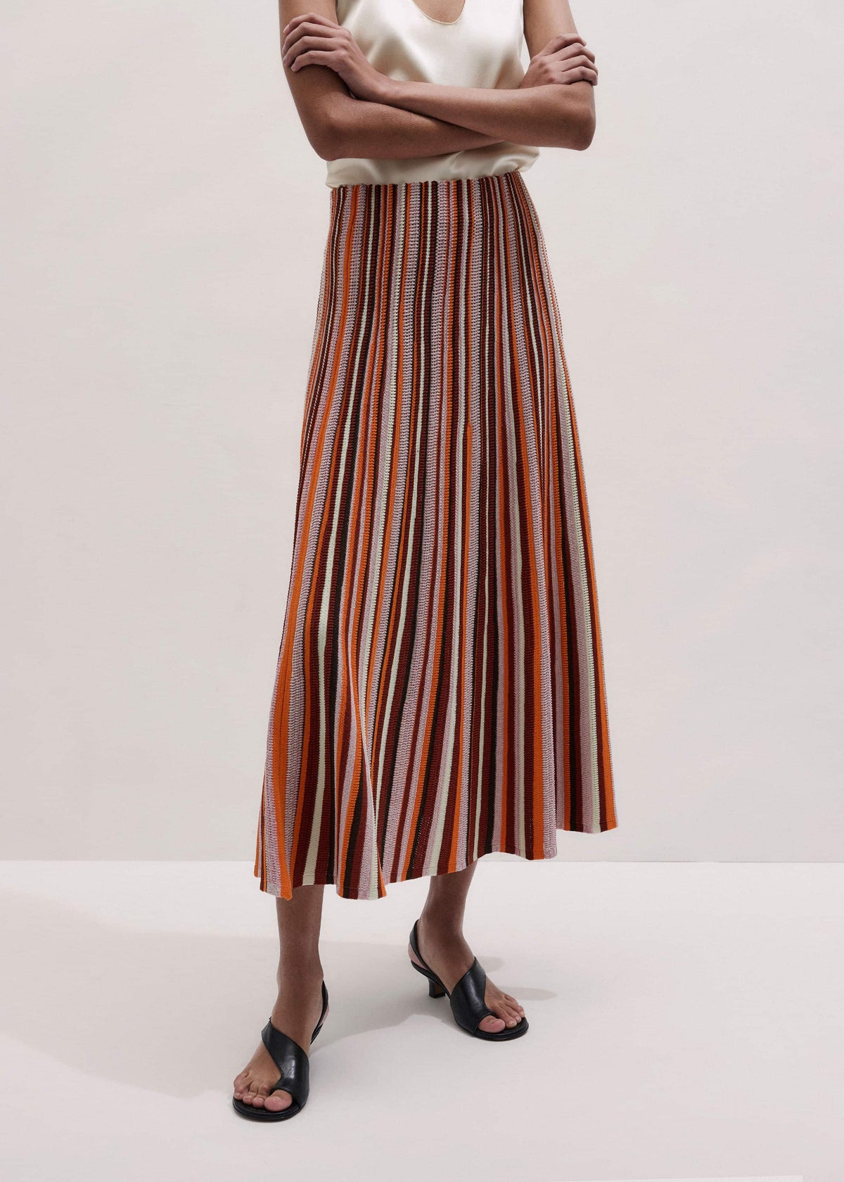 ME+EM Clothing Cinnamon Stripe Knit Maxi Skirt