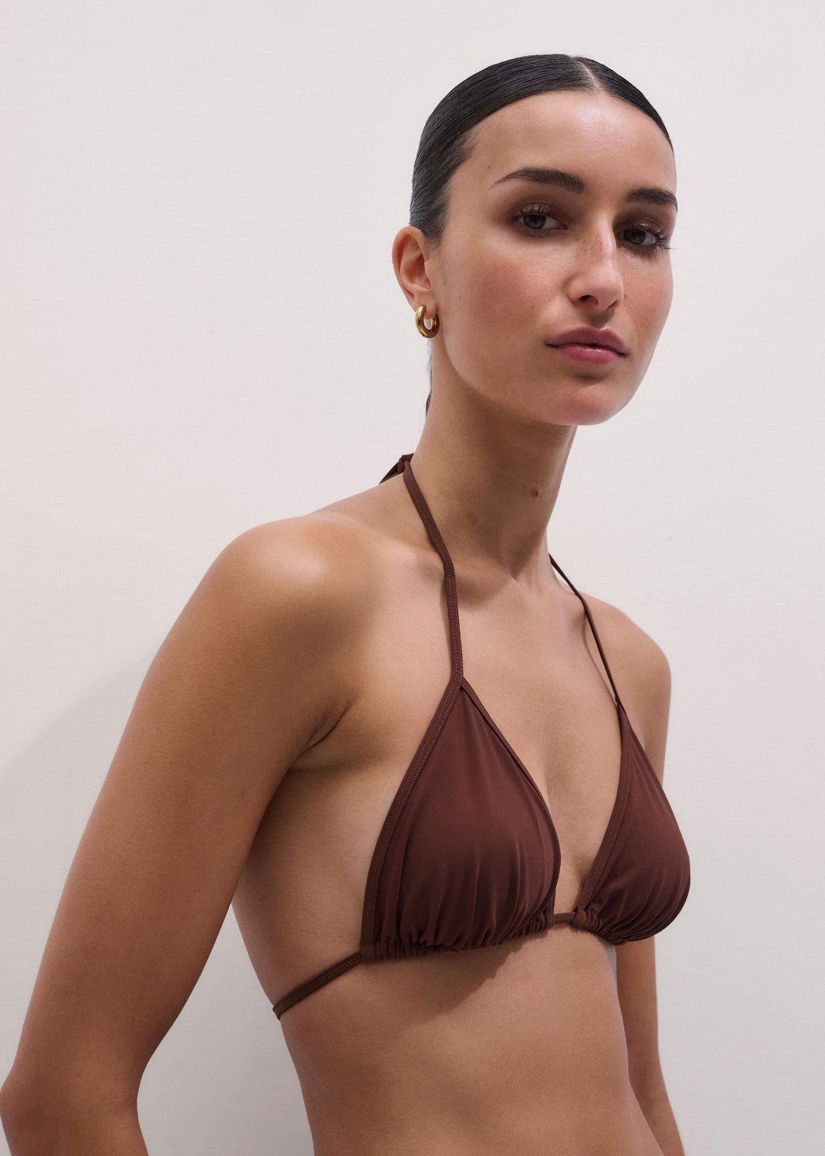 ME+EM Clothing Cinnamon Brown Adjustable Triangle Bikini Top