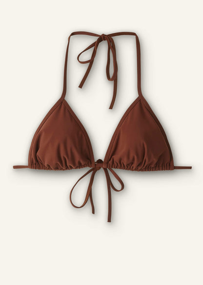 ME+EM Clothing Cinnamon Brown Adjustable Triangle Bikini Top