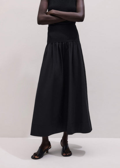 ME+EM Clothing Black Mixed Media Maxi Skirt
