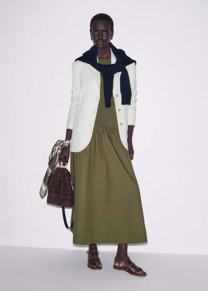 ME+EM Clothing Olive Green Mixed Media Maxi Skirt