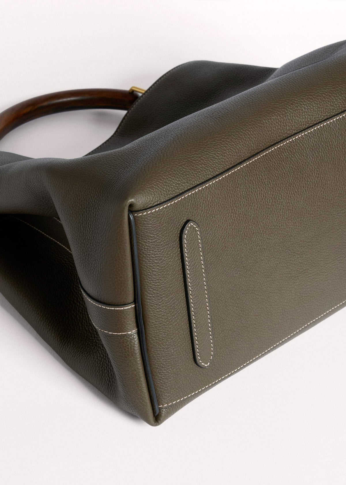 ME+EM Clothing|Accessories Olive Green Leather Soft Constructed Day Bag