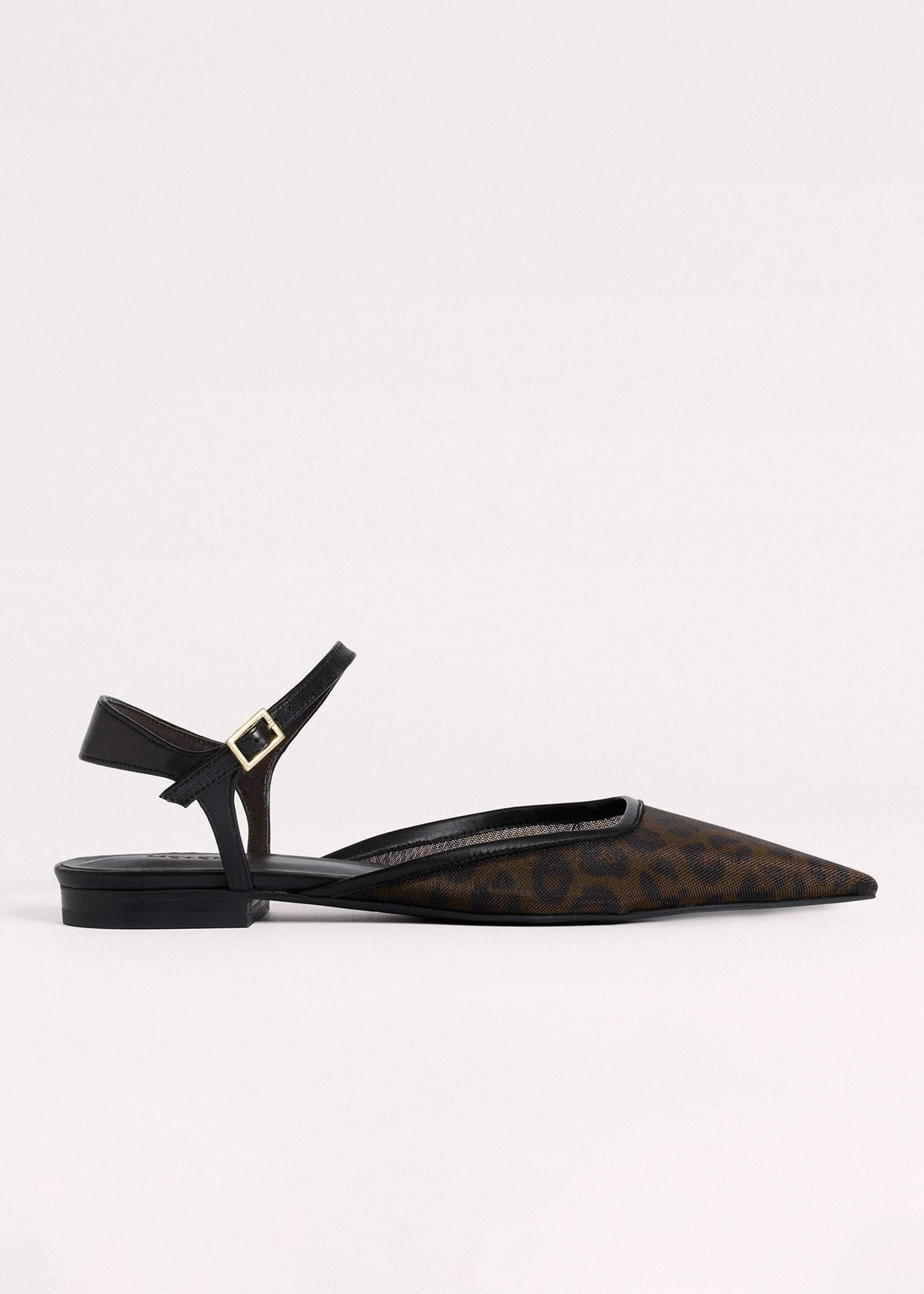 ME+EM Clothing|Accessories Brown Leopard Print Mesh Point-Toe Flat
