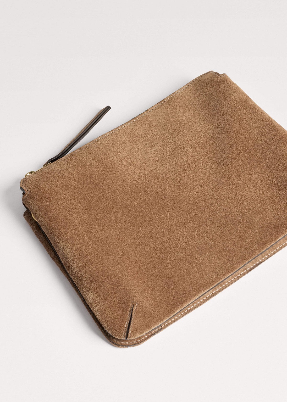 ME+EM Clothing Brown Suede Double Pouch Crossbody Bag