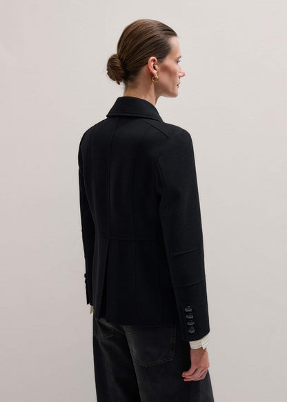 ME+EM Clothing Black Longline Fitted Military Jacket
