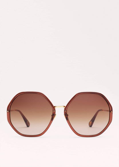 ME+EM Clothing|Accessories Cinnamon Hetagonal Frame Sunglasses