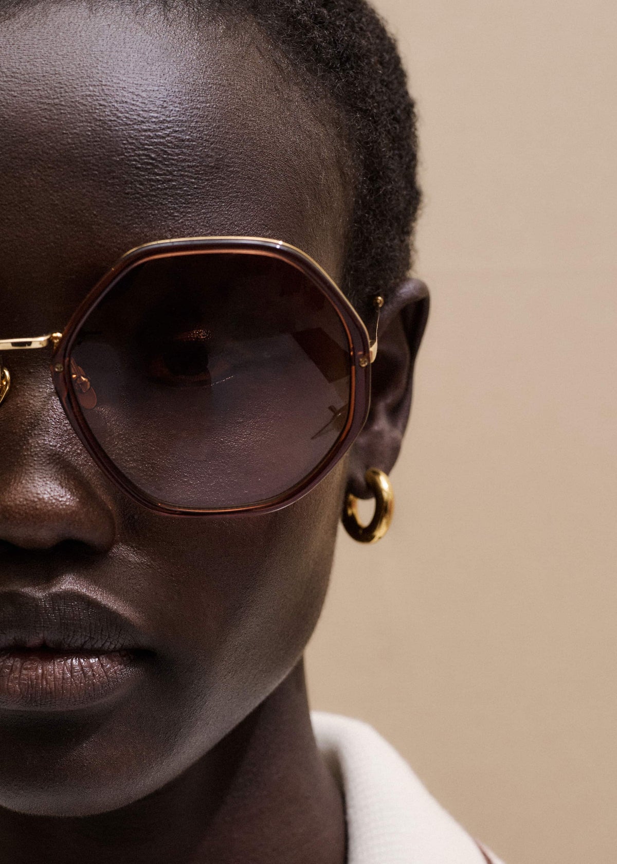 ME+EM Clothing|Accessories Cinnamon Hetagonal Frame Sunglasses