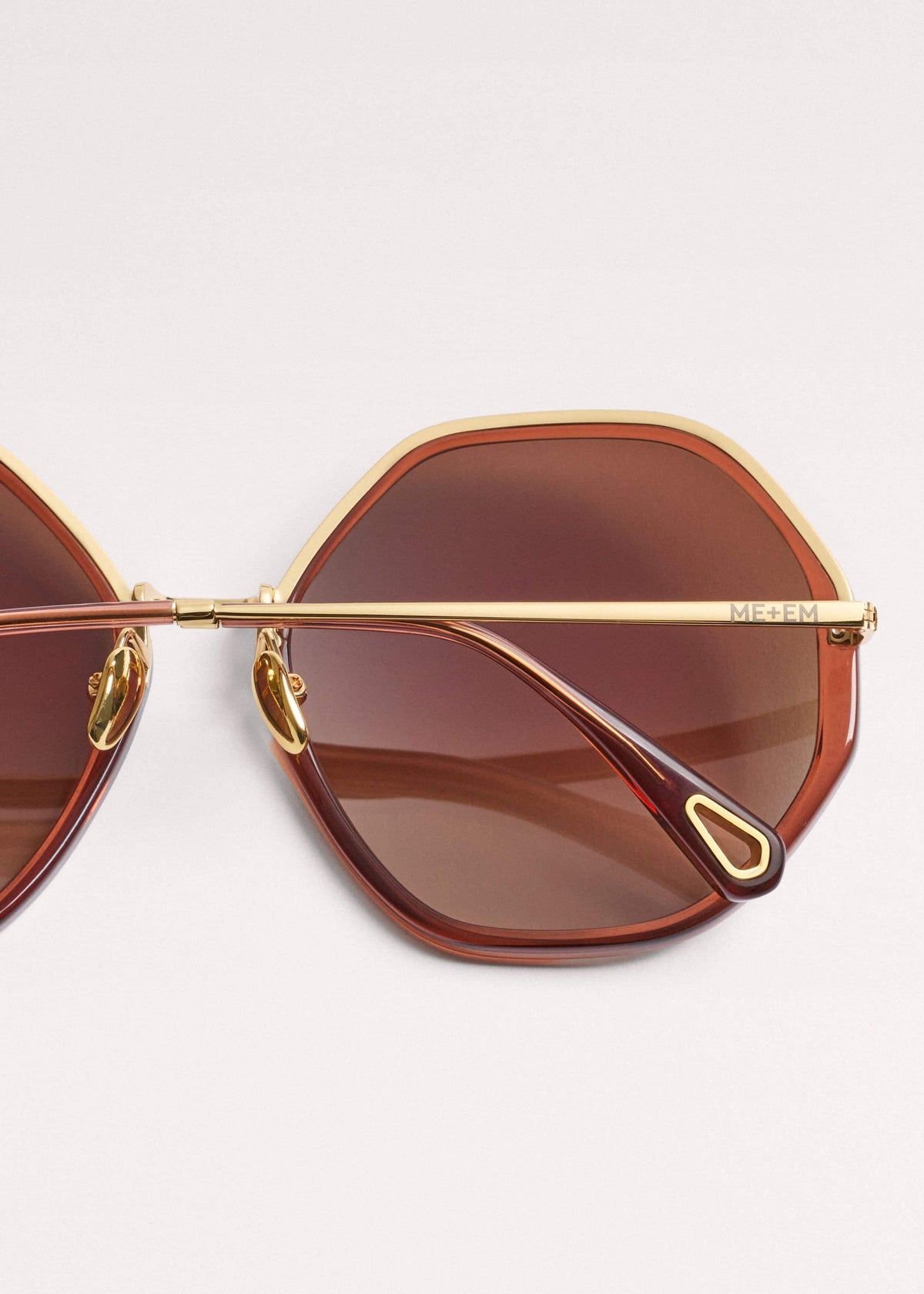 ME+EM Clothing|Accessories Cinnamon Hetagonal Frame Sunglasses