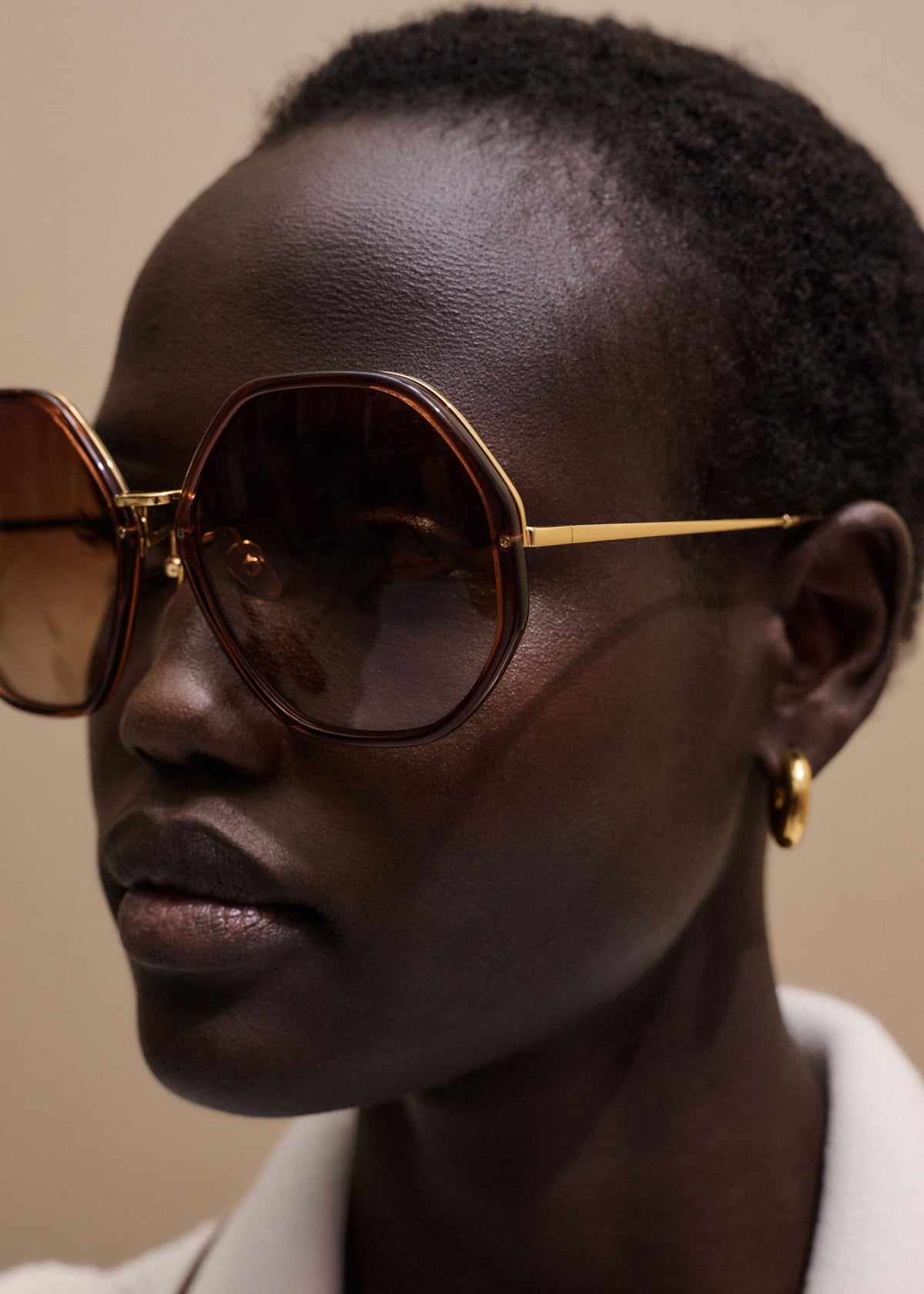 ME+EM Clothing|Accessories Cinnamon Hetagonal Frame Sunglasses
