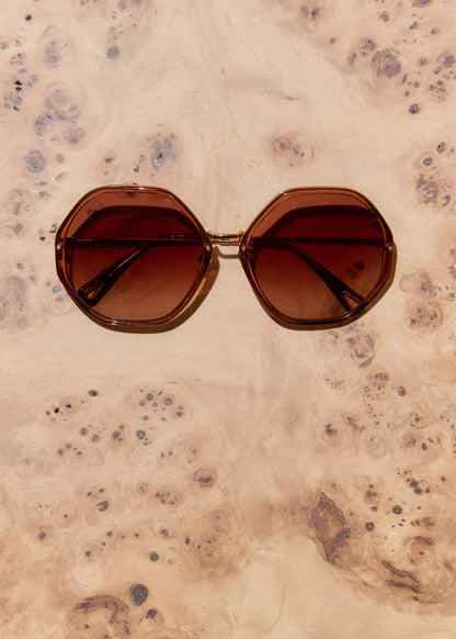 ME+EM Clothing|Accessories Cinnamon Hetagonal Frame Sunglasses