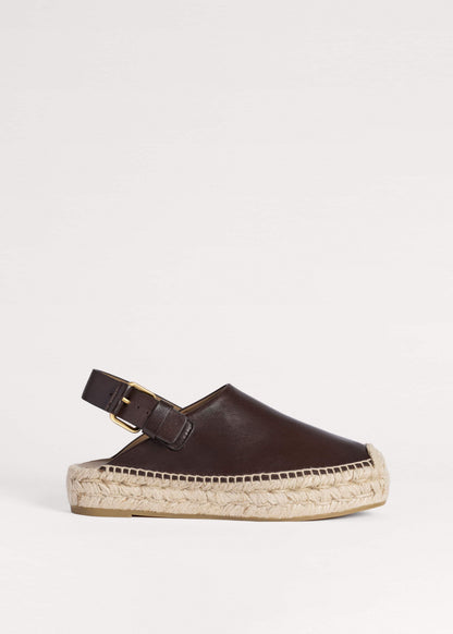 ME+EM Clothing|Accessories Brown Leather Slingback Espadrille