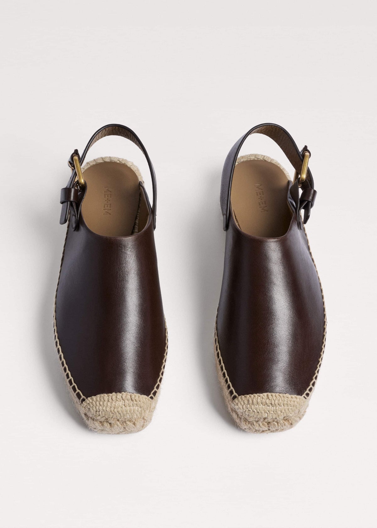 ME+EM Clothing|Accessories Brown Leather Slingback Espadrille