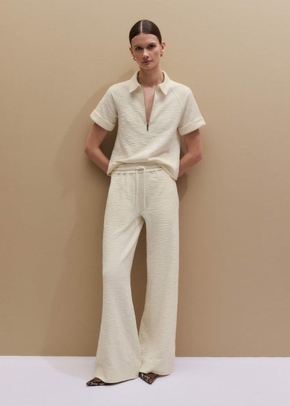 ME+EM Clothing Cream Wide-Leg Track Pant