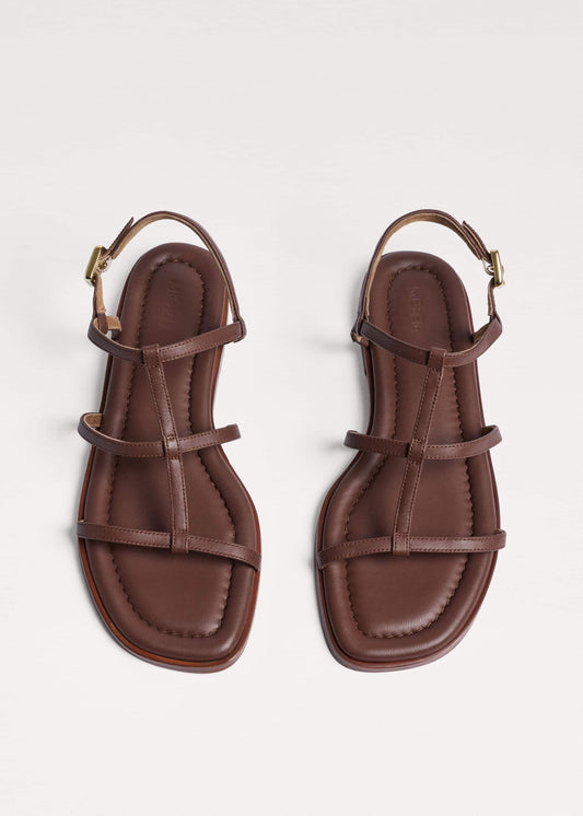 ME+EM Clothing|Accessories Dark Brown Caged Flat Sandal