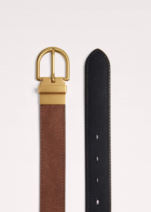ME+EM Clothing|Accessories Chestnut Round Buckle Reversible Belt