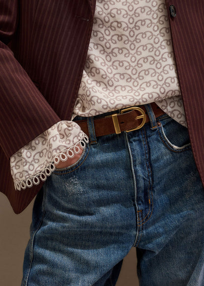 ME+EM Clothing|Accessories Chestnut Round Buckle Reversible Belt