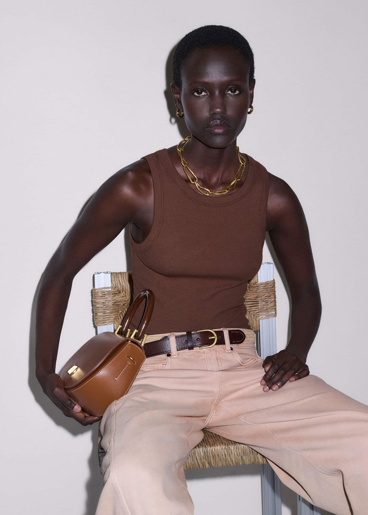 ME+EM Clothing|Accessories Natural Round Raffia Summer Belt