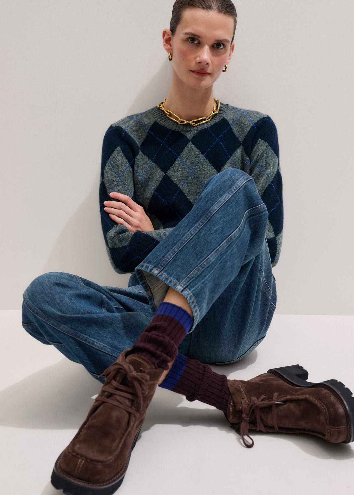 ME+EM Clothing Dark Brown Boot Sock