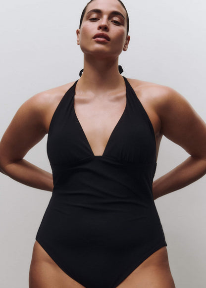 ME+EM Clothing Black Adjustable Halterneck Swimsuit