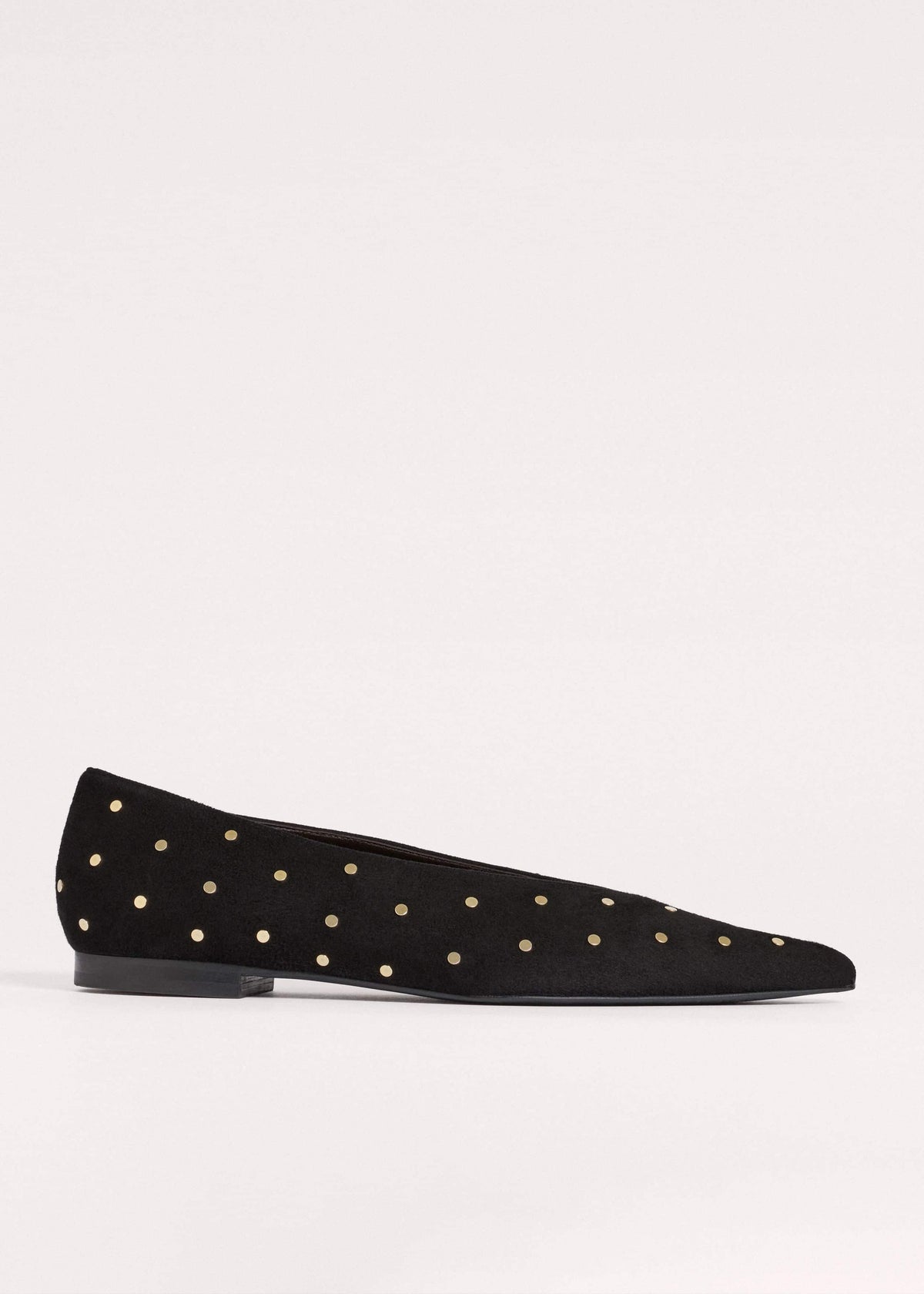 ME+EM Accessories Black Suede Stud Point Flat