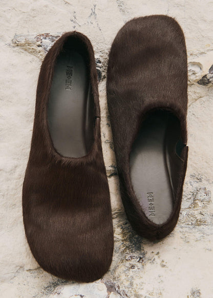 ME+EM Accessories Brown Asymmetric Slipper