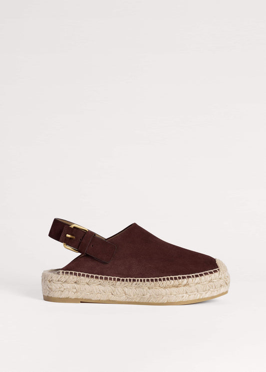 ME+EM Accessories Dark Cinnamon Suede Slingback Espadrille