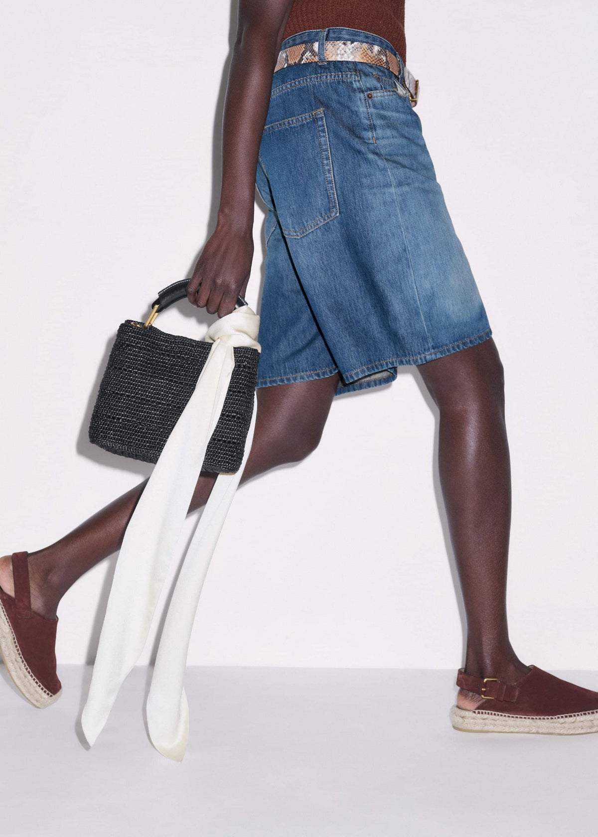 ME+EM Accessories Dark Cinnamon Suede Slingback Espadrille