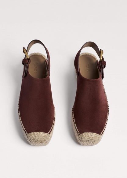ME+EM Accessories Dark Cinnamon Suede Slingback Espadrille