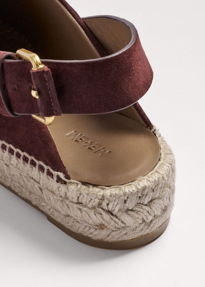 ME+EM Accessories Dark Cinnamon Suede Slingback Espadrille