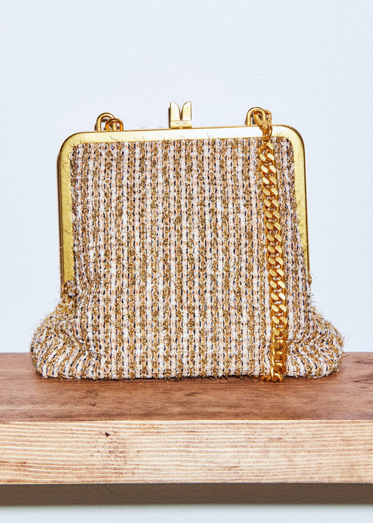 ME+EM Accessories Gold Tweed AM-PM Crossbody Bag